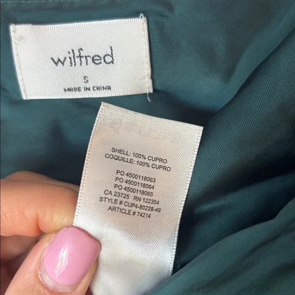 Wilfred Deep Teal Satin Cowl Neck dress size small - Picture 8 of 11